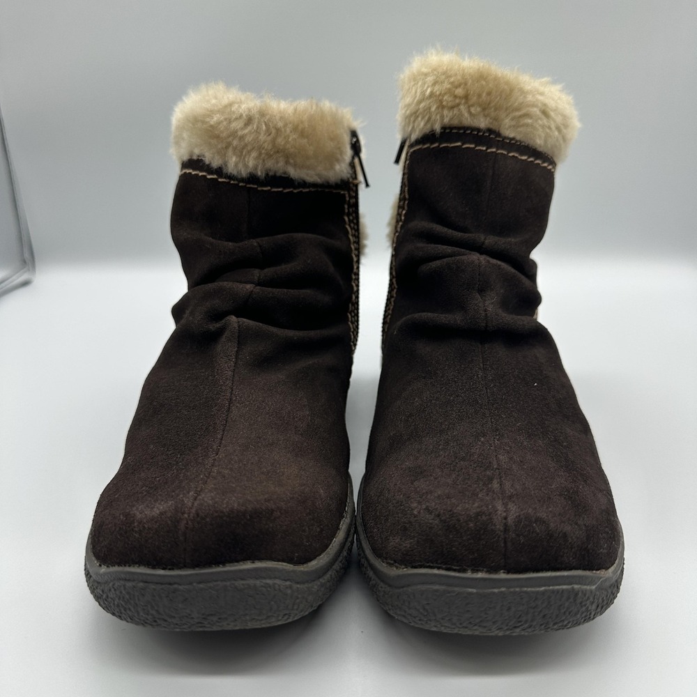 Baretraps Boots Womens Size 6 Brown Leather Faux Fur Ankle Zip Leanna Booties - Picture 2 of 12